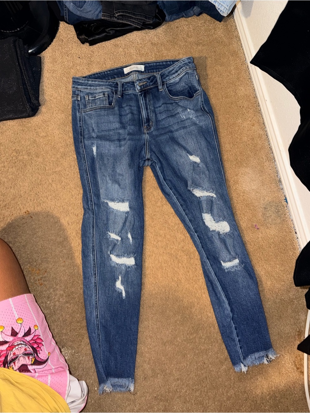 KanCan Distressed Dark Blue Skinny Jeans